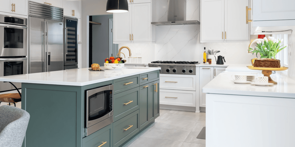 Green Island Cabinets in Kitchen Remodel in New Jersey