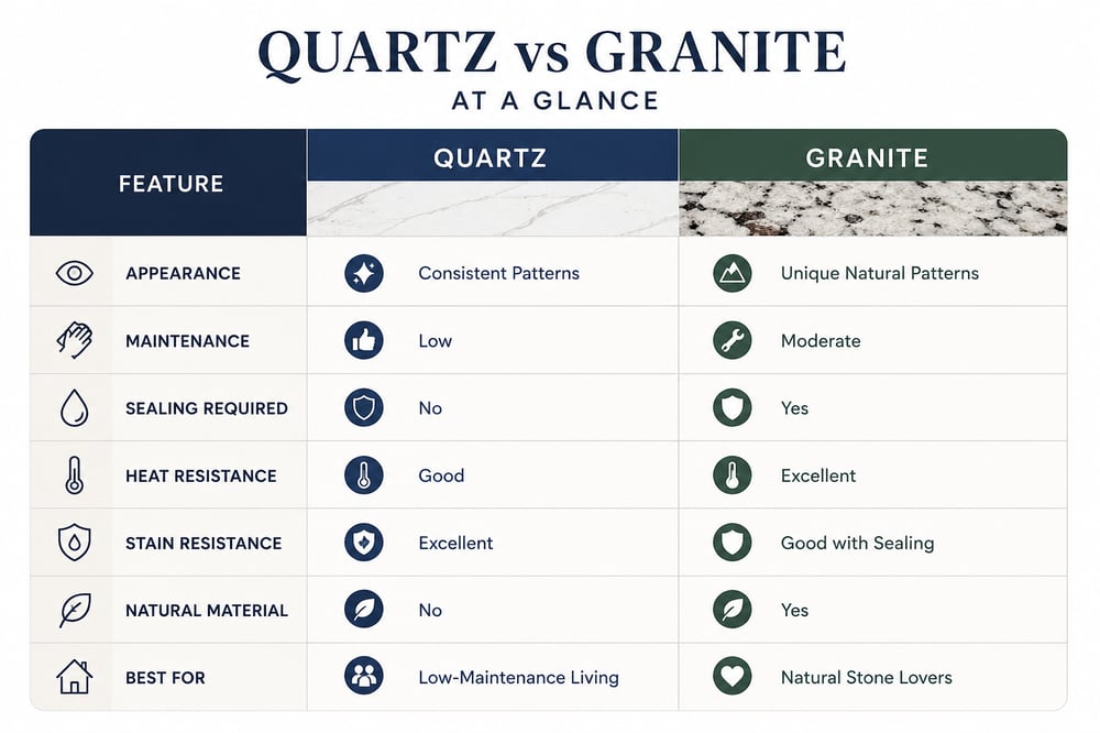 quarts v granite
